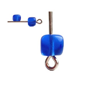 Vintage Czech Glass Blue Square Cube Beads 5mm (20)
