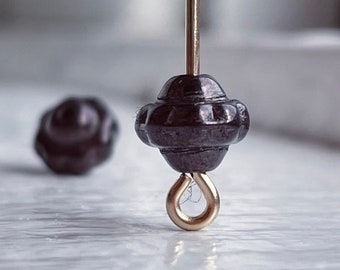 Contas de vidro tcheco prensado vintage, cobre vermelho, polido, para pires de lanterna, 7 mm (20)