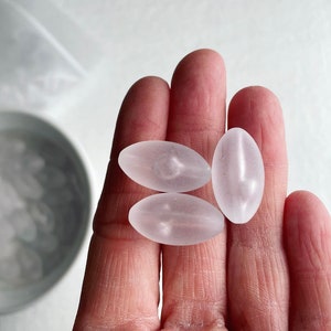 Vintage Crystal Matte Pointed Oval Lucite Beads 21mm 12 image 2
