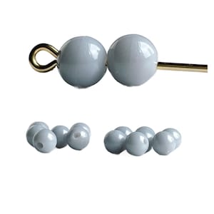 Vintage Gray Acrylic Round Beads Opaque 6mm (30)
