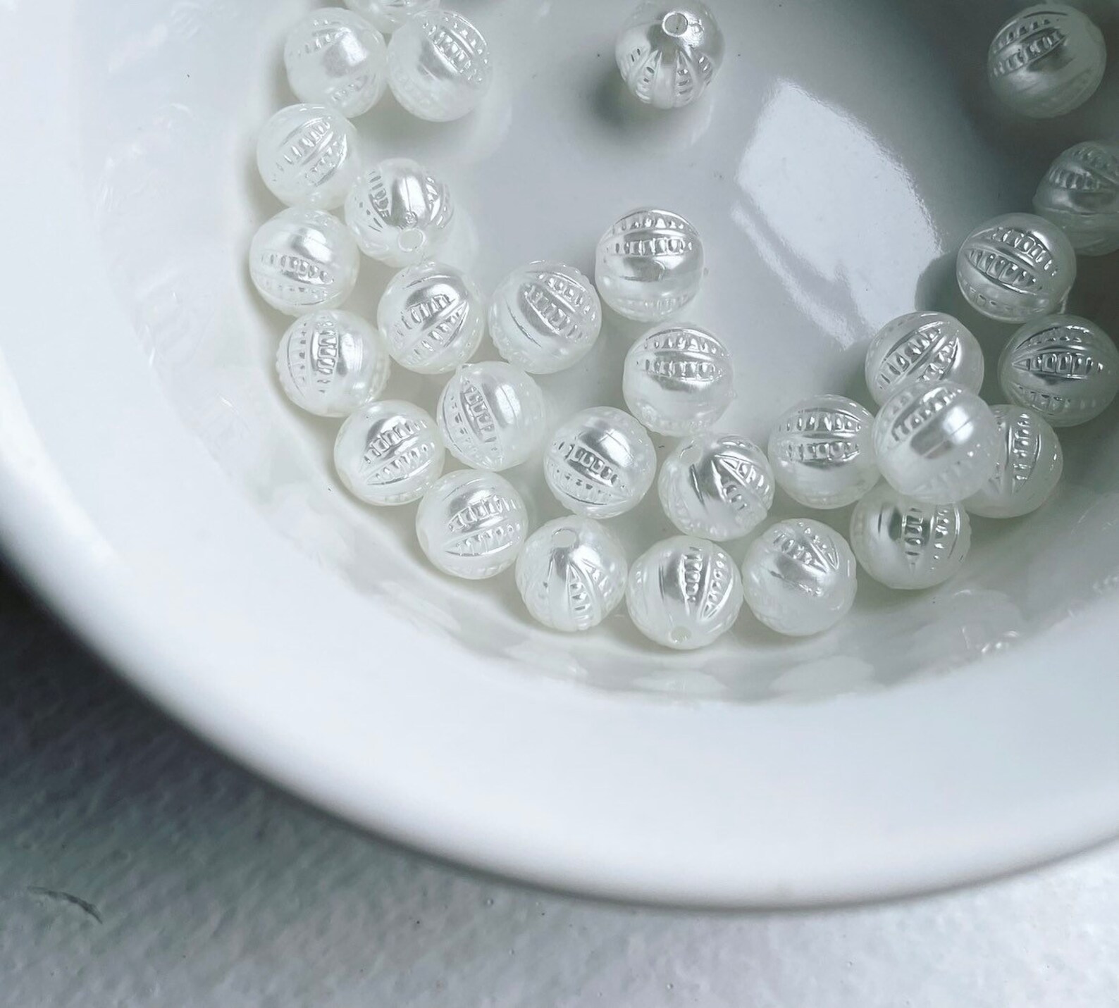 Pearly Pearl Textured Bumpy Acrylic Round Beads 9mm (20) - Etsy
