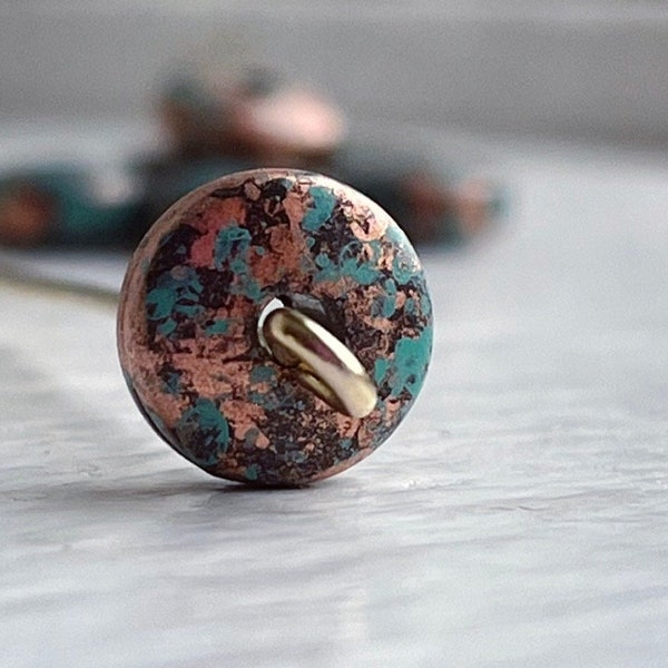 Verdigris Copper Spacer Acrylic Rondelle Beads Patina Aged 7mm (50)