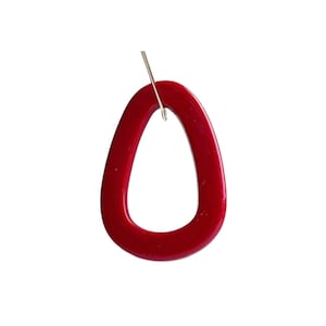 Acryl Ziegel Rot Ring Hoop Tropfen Anhänger Bead 47mm (4) Ungebohrt