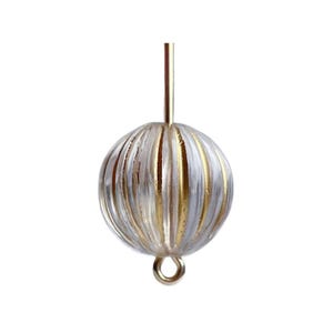 Fluted Corrugated Round Crystal Gold Acrylic Beads 14mm (12)