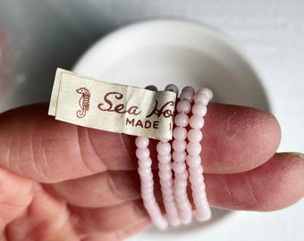 Vintage Seahorse Brand Pale Pink Round Acrylic Beads Strand 3mm (500)