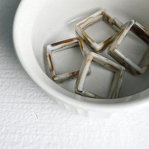 Acrylic White Gold Marbled Square Bead Frames 28mm 4 image 6