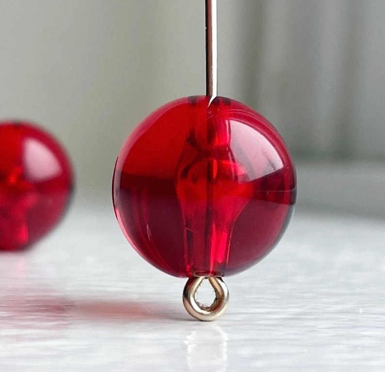 Vintage Round Red Lucite Beads Translucent 14mm (12) - Etsy