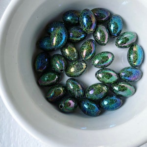 Acrylic Beads AB Green Drizzle Oval 18mm 20 image 5