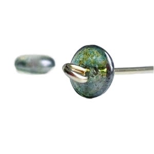 Czech Glass Spacer Beads Disc Green Topaz Lumi Finish 6mm (30)