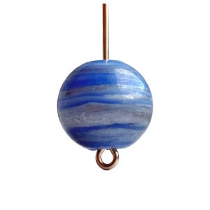 Vintage Blue Tan Lampwork Glass Round Beads 14mm (4)