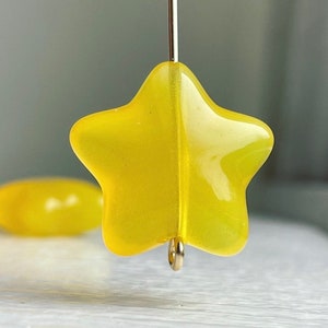 Golden Yellow Semi-Translucent Acrylic Star Beads 20mm (12)