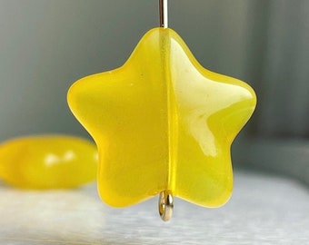 Golden Yellow Semi-Translucent Acrylic Star Beads 20mm (12)