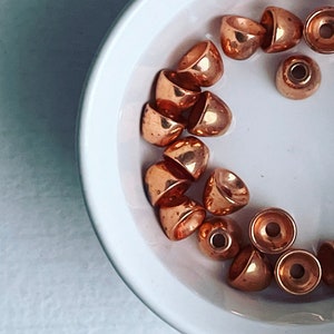 Vintage Copper Lucite Cone Bead Caps 13mm 20 image 3