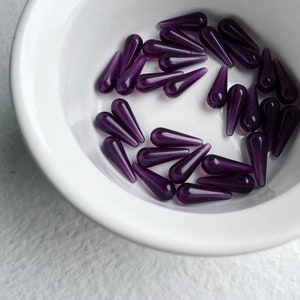 Vintage Purple Lucite Drop Beads 20mm Teardrop 20 image 5