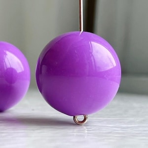 Purple Round Acrylic Beads Opaque 20mm (8)