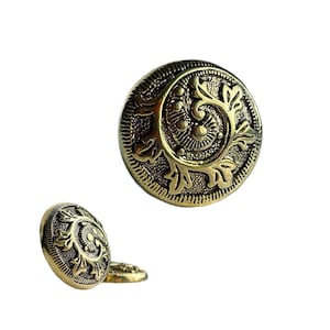 Vintage Cabs Carved Ornate Antique Gold Lucite Cabochons Flatbacks 25mm (6)