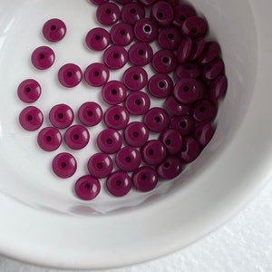 Vintage Plum Acrylic Spacer Disc Beads 8mm 30 image 4