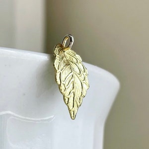 Gold Plated Brass Curved Leaf Charms Pendants 18mm 20 image 4