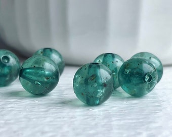 Vintage Petrol Lucite Bubble Perlen 10 mm (20)