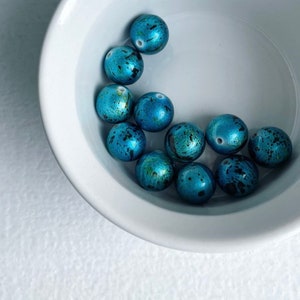 Blue Green Acrylic Beads Black Splatter Round Acrylic Beads 16mm 14 image 5