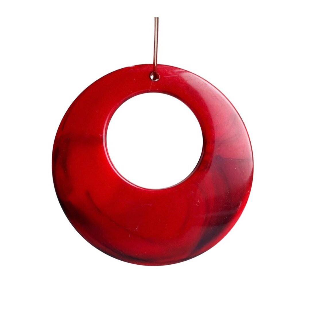Ciondolo goccia martellata, corallo rosso, perle