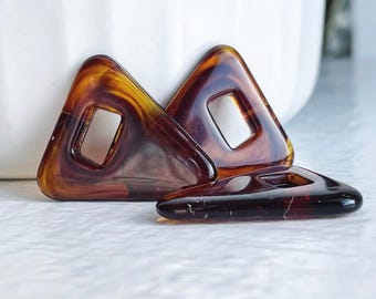 Vintage Schildpad Lucite Driehoek Hanger Stuks Schildpad 25 mm (12)