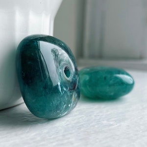 Large Chunky Squared Teal Green White Marbled Acrylic Spacer Beads 31mm 4 image 4