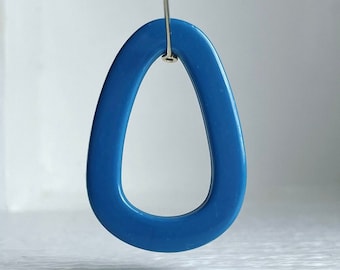 Acrylic Blue Ring Hoop Drop Pendant Bead 47mm (4) Undrilled