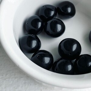 Vintage Chunky Black Lucite Bicone Beads 20mm 8 image 6