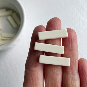 Vintage Ivory Lucite Rectangle Beads 26mm Matte Finish 12 image 5