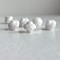 Vintage German Milk Glass White Fluted Lantern Swirl Beads 9mm (12)