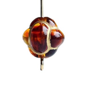 (16) Tortoise Topaz Gold Acryl Bumpy Knot Perlen 12 mm (16)