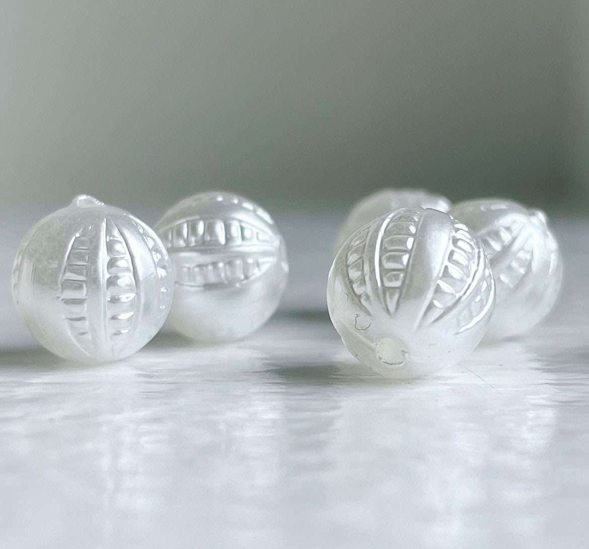 Pearly Pearl Textured Bumpy Acrylic Round Beads 9mm (20) - Etsy