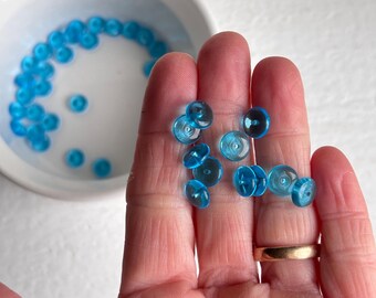 Vintage Blue Czech Glass Spacer Disc Beads 8x3mm (20)