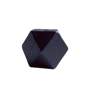 Black Wood Faceted Wooden Cube Square Beads 21mm (6)