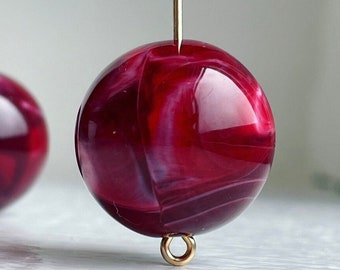 Marmorerade akrylrunda vinröda rosa vita pärlor 19 mm (6)