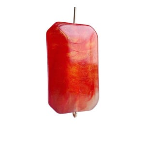 LARGE Chunky Acrylic Marbled Red Gold Glitter Rectangle Beads 39mm (2)
