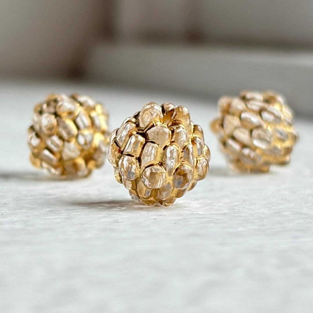 Bumpy Crystal Gold Etched Bumpy Round Acrylic Berry Bicone Beads 12mm ...