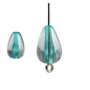 Crystal Clear Teal Core Acrylic Teardrop Drop Beads 15mm (20)
