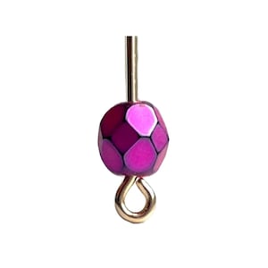Vintage Czech Glass Faceted Round Metallic Hot Raspberry Pink Beads 6mm (20)