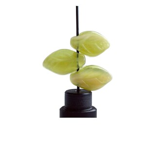 Tsjechisch persglas olijfgroen beige bladhangerkralen 12 mm (20) afbeelding 6