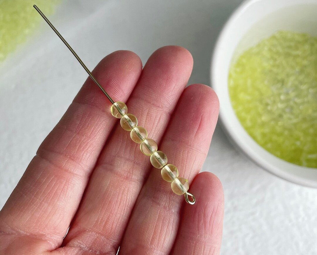 Yellow Czech Glass Round Druk Beads 5mm 50 Etsy