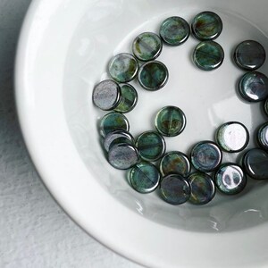 Czech Glass Window Cut Coin Round Beads Green Topaz Brown Fire Polished FP 12mm 12 image 6