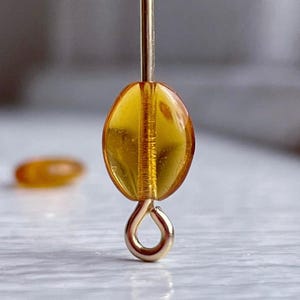Cuentas de topacio ovaladas planas de cristal checo vintage de 8 x 6 mm (16)