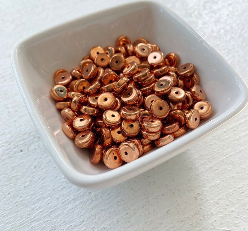 Vintage Copper Lucite Spacer Rondelle Beads 8mm 30 | Etsy