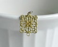 Filigree Brass Square 2 Loop Connectors Findings 16mm (16)