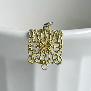 Filigree Brass Square 2 Loop Connectors Findings 16mm (16)