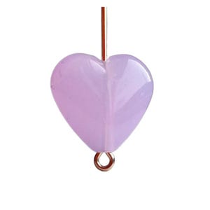 Milky Purple Lavender Acrylic Heart Beads 17mm (10)