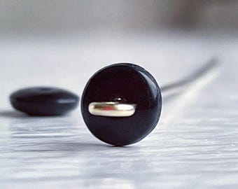 Vintage Czech Glass Black Spacer Beads 6x2mm (20)