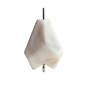 Ivory Brown Tan Marbled Acrylic Arrow Triangle Beads 21mm (12)